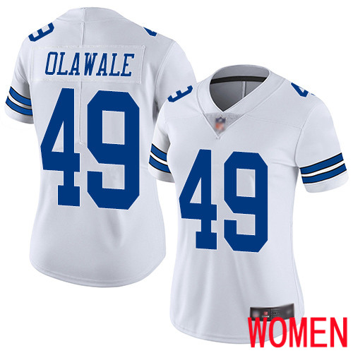 Women Dallas Cowboys Limited White Jamize Olawale Road #49 Vapor Untouchable NFL Jersey